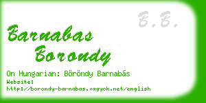 barnabas borondy business card